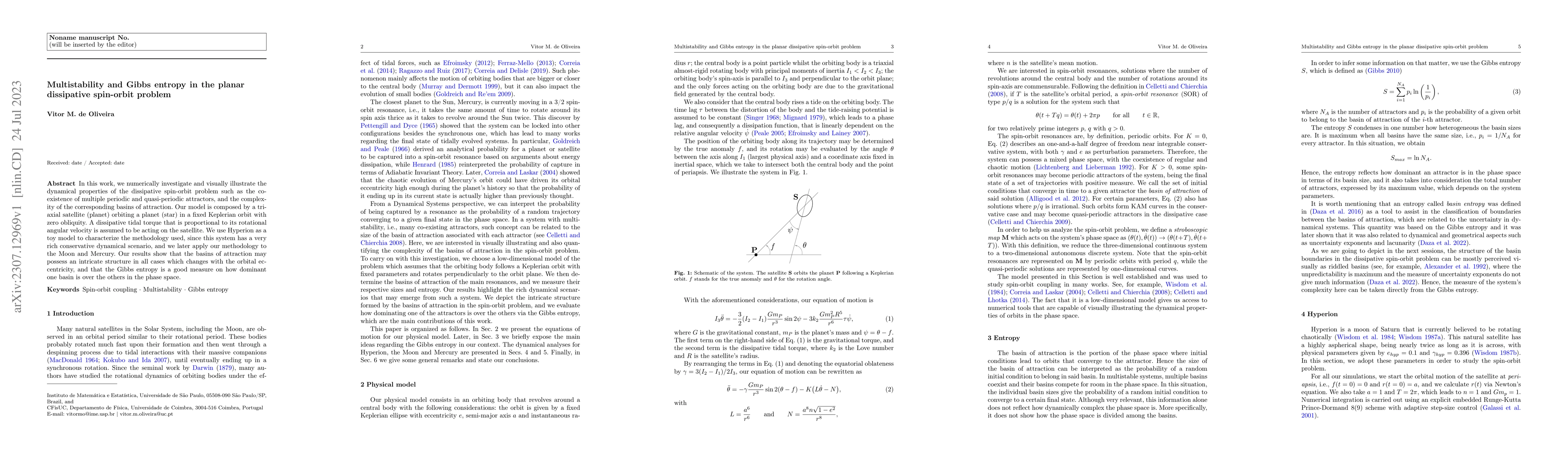 Thumbnail for Multistability and Gibbs entropy in the planar dissipative spin-orbit
  problem