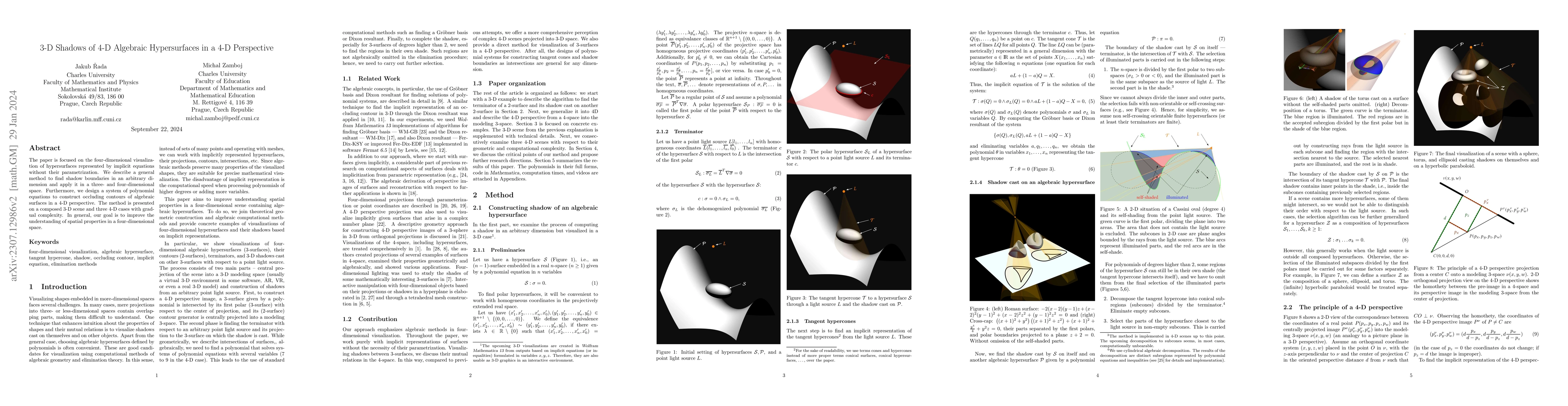Thumbnail for 3-D Shadows of 4-D Algebraic Hypersurfaces in a 4-D Perspective