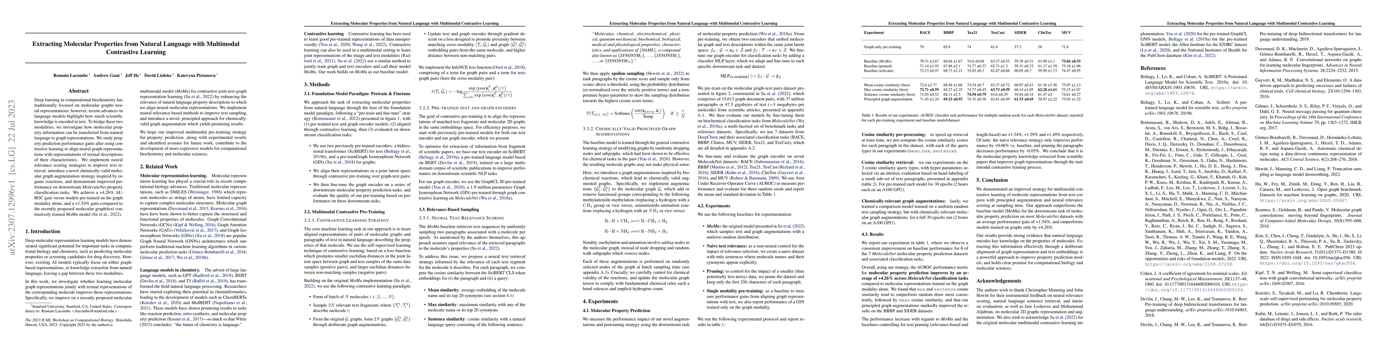 Thumbnail for Extracting Molecular Properties from Natural Language with Multimodal
  Contrastive Learning