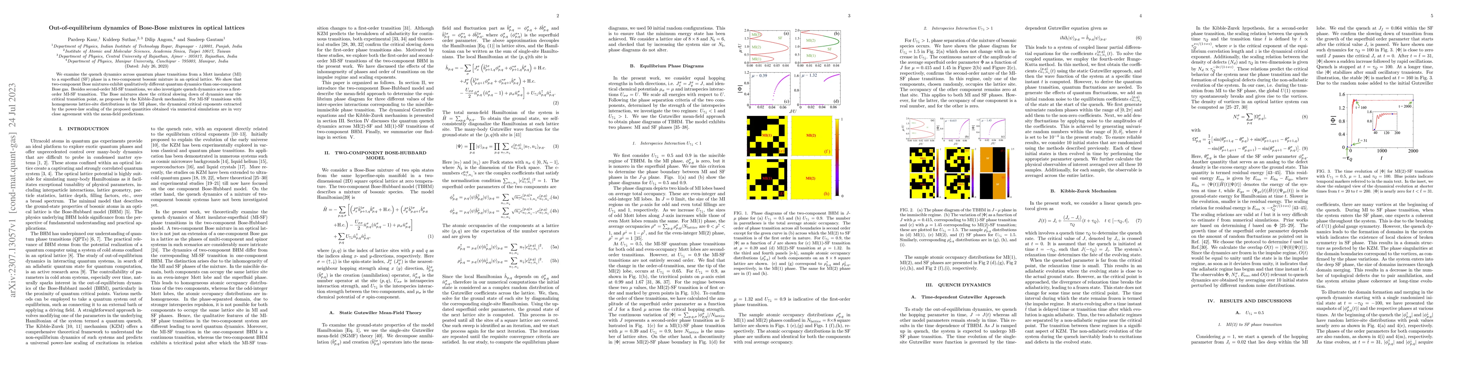 Thumbnail for Out-of-equilibrium dynamics of Bose-Bose mixtures in optical lattices