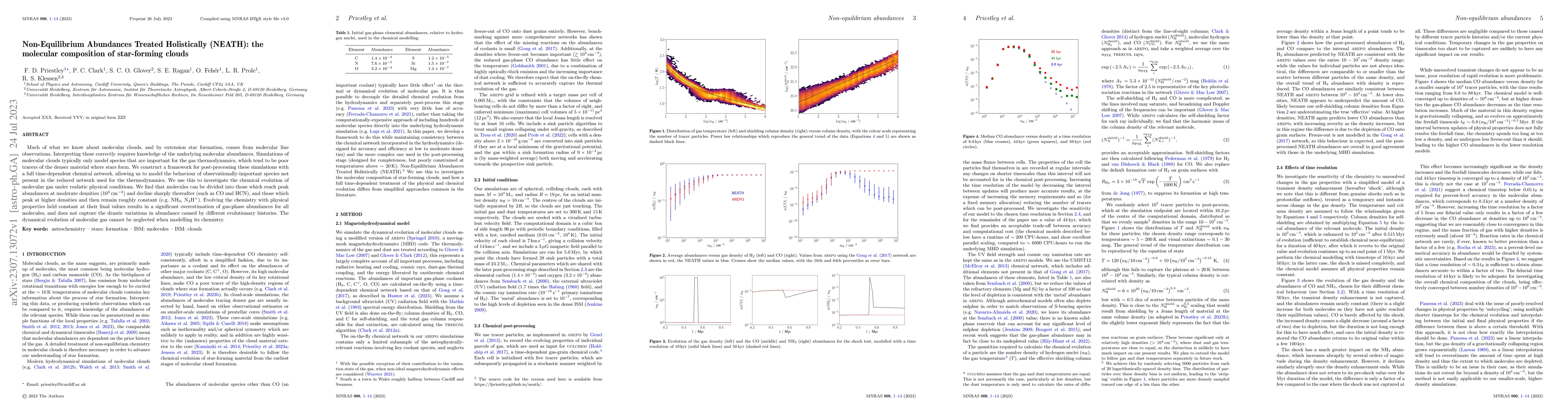 Thumbnail for Non-Equilibrium Abundances Treated Holistically (NEATH): the molecular
  composition of star-forming clouds