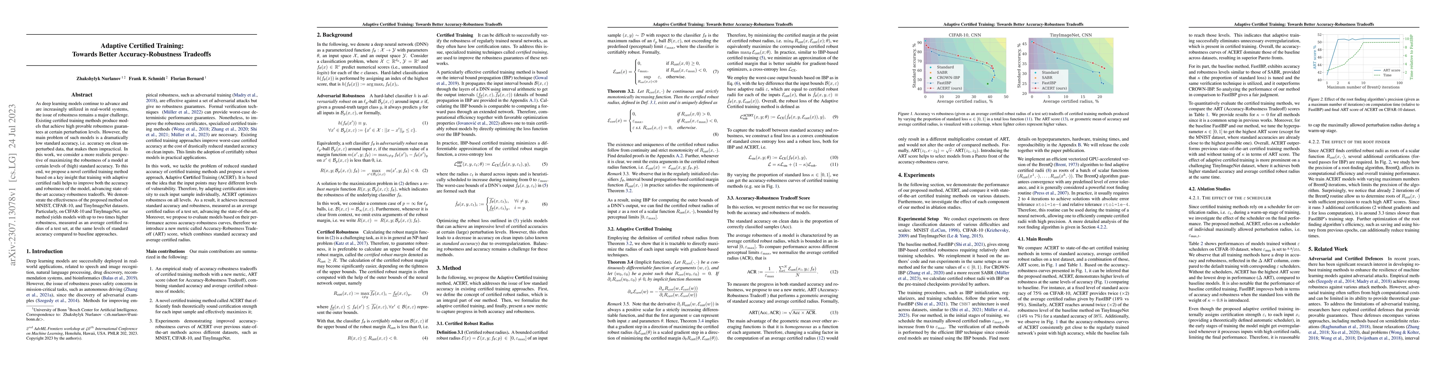 Thumbnail for Adaptive Certified Training: Towards Better Accuracy-Robustness
  Tradeoffs