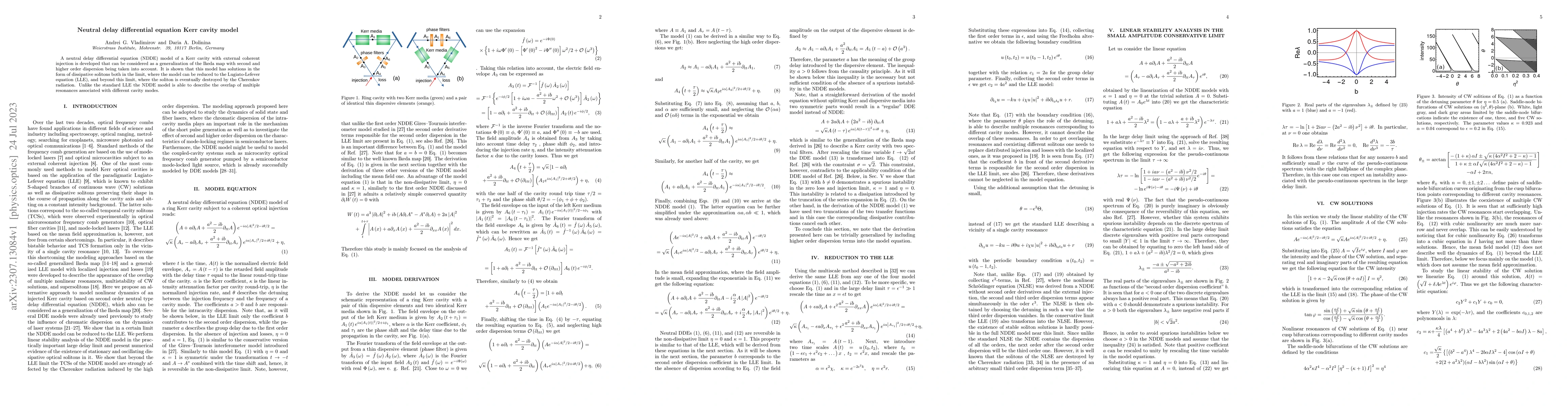 Thumbnail for Neutral delay differential equation Kerr cavity model