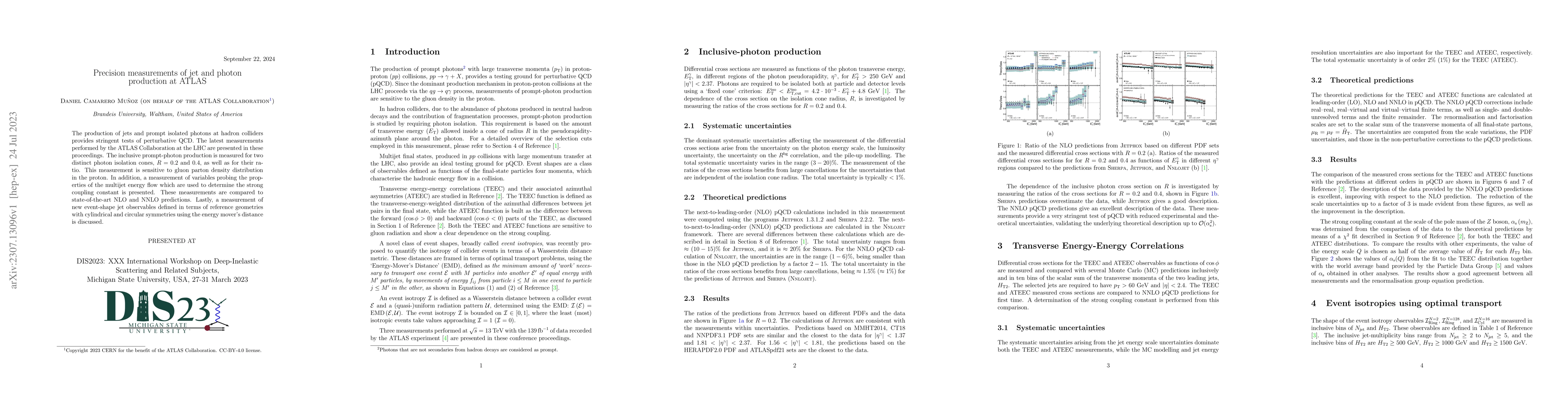Thumbnail for Precision measurements of jet and photon production at ATLAS
