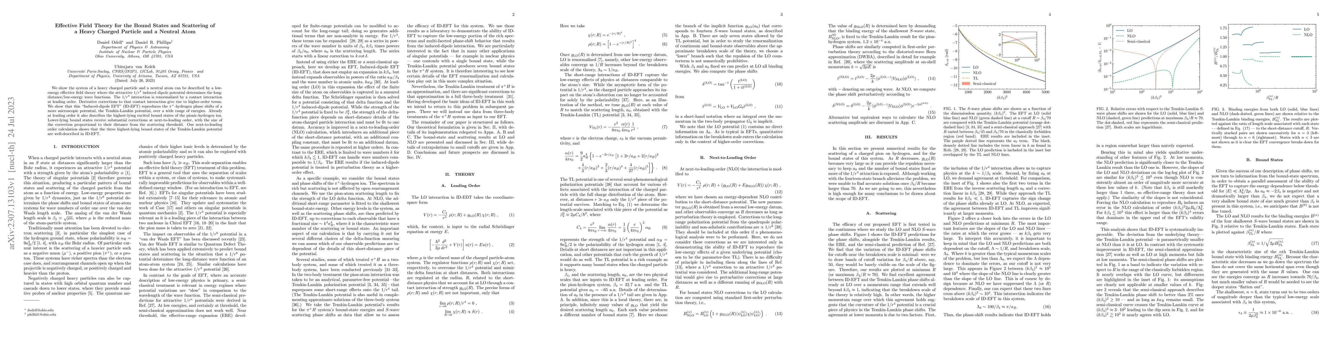 Thumbnail for Effective Field Theory for the Bound States and Scattering of a Heavy
  Charged Particle and a Neutral Atom