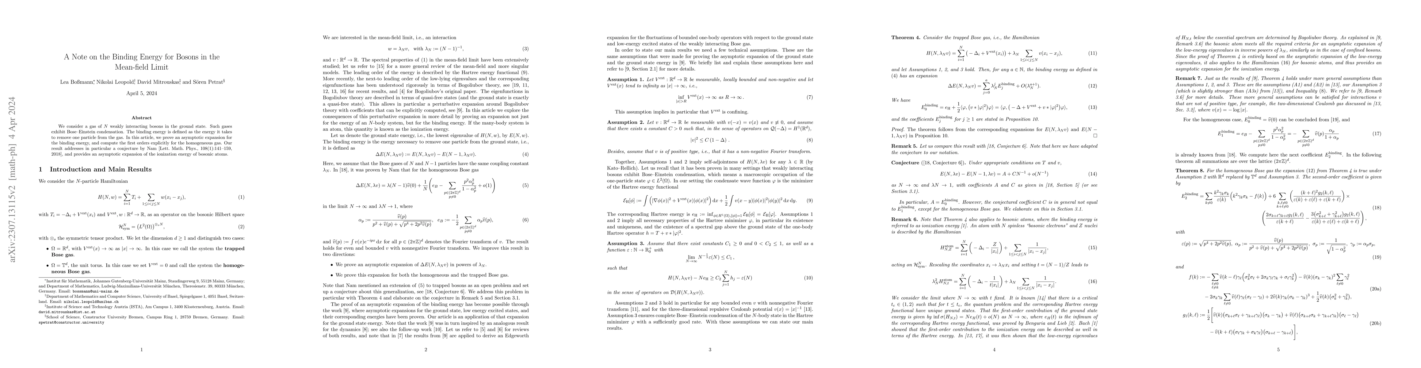 Thumbnail for A Note on the Binding Energy for Bosons in the Mean-field Limit