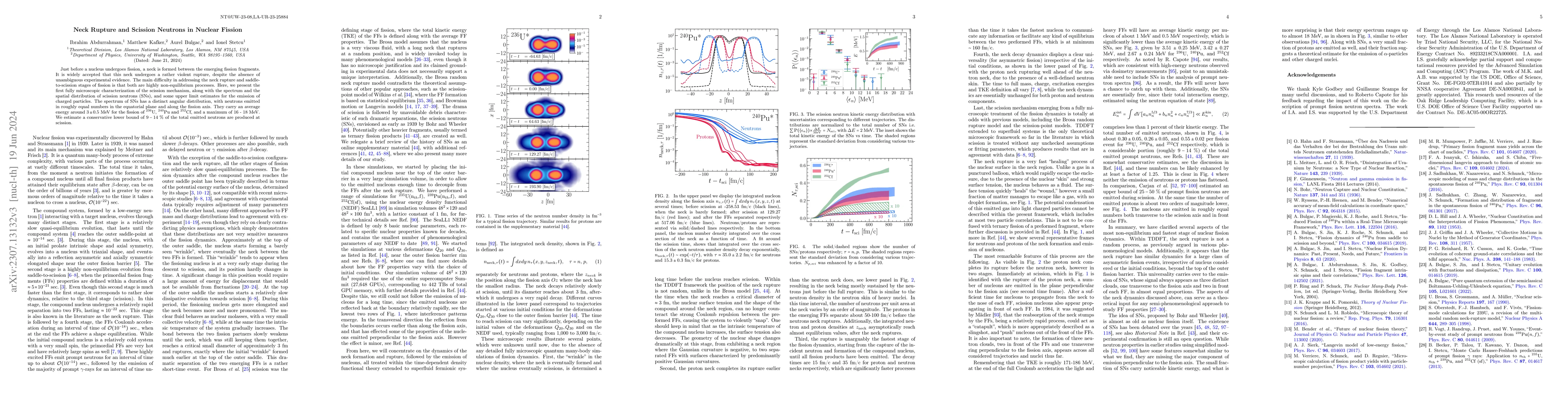 Thumbnail for Neck Rupture and Scission Neutrons in Nuclear Fission