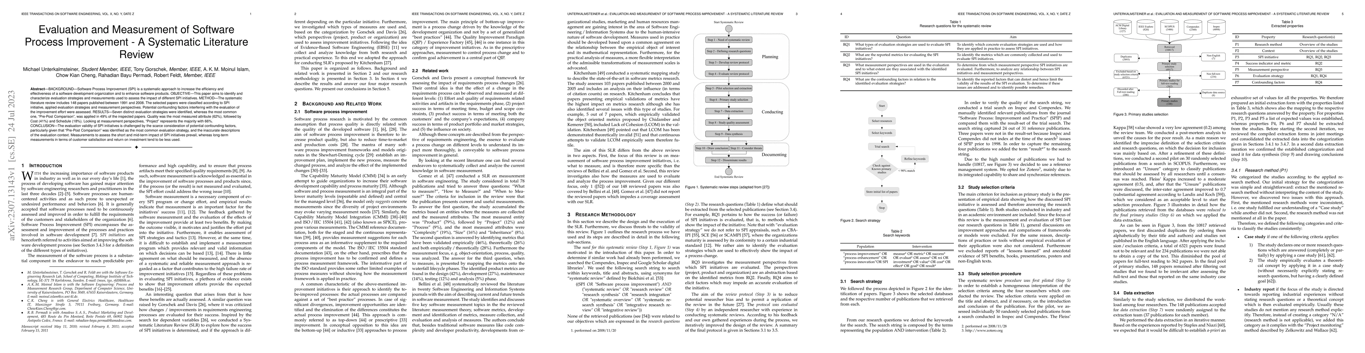 Thumbnail for Evaluation and Measurement of Software Process Improvement -- A
  Systematic Literature Review