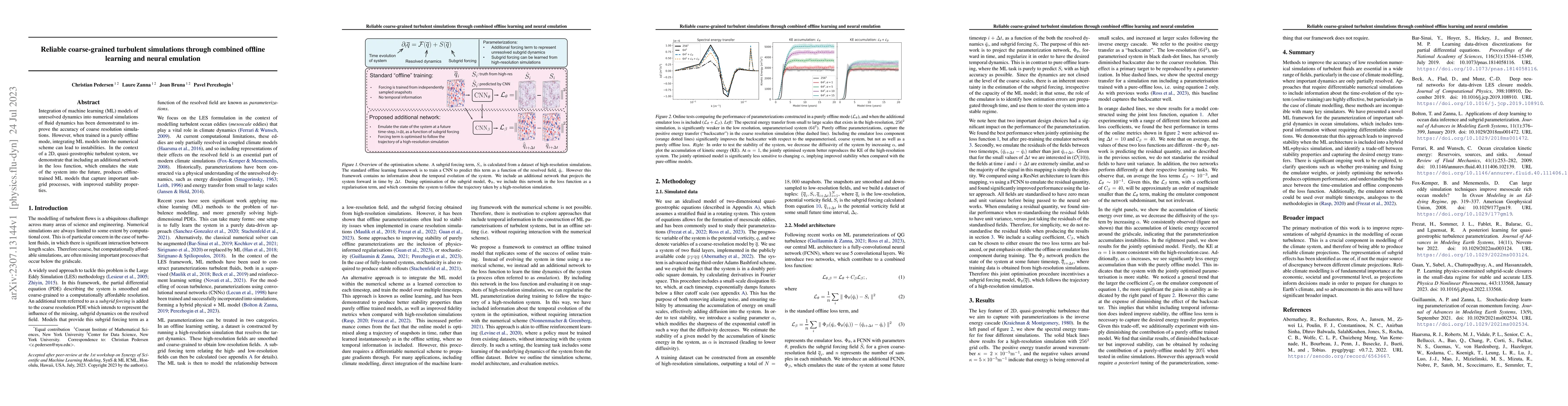 Thumbnail for Reliable coarse-grained turbulent simulations through combined offline
  learning and neural emulation
