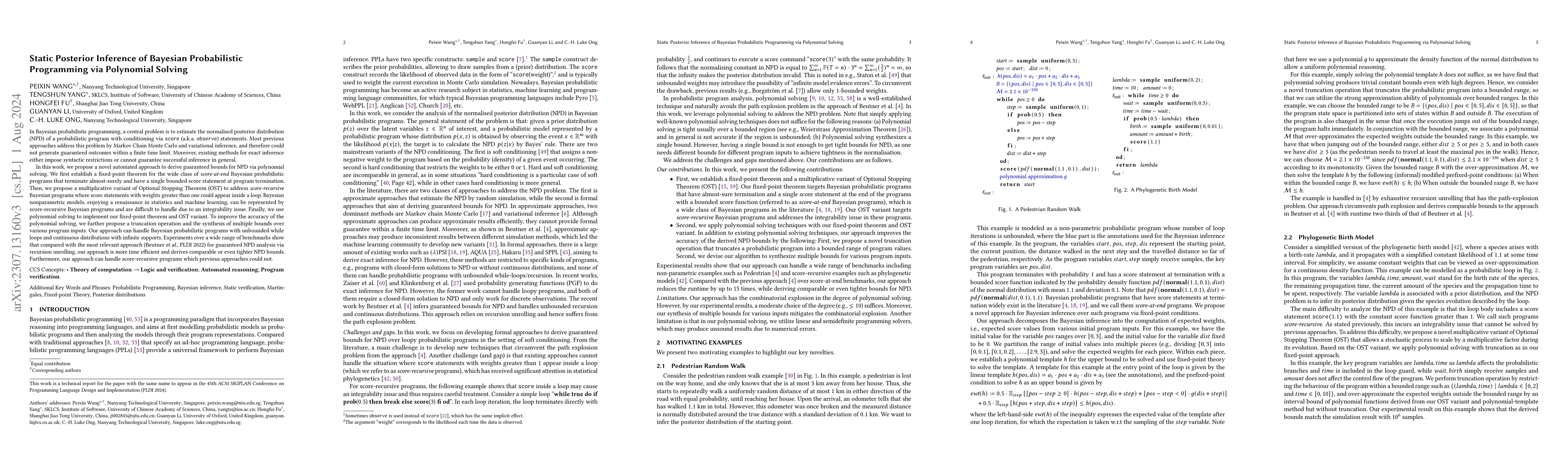 Thumbnail for Static Posterior Inference of Bayesian Probabilistic Programming via
  Polynomial Solving