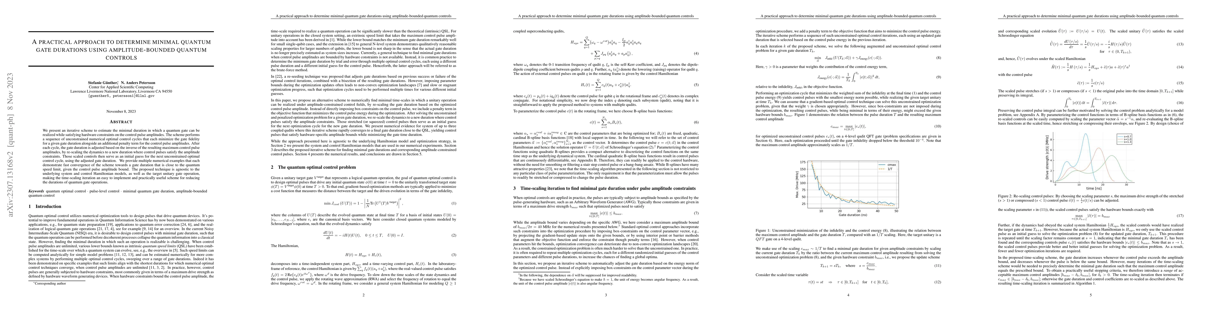 Thumbnail for A practical approach to determine minimal quantum gate durations using
  amplitude-bounded quantum controls