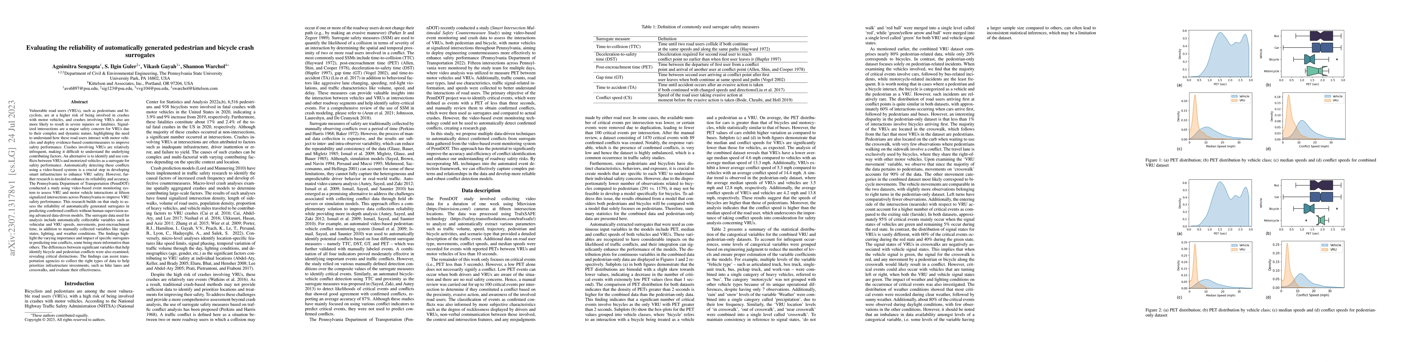 Thumbnail for Evaluating the reliability of automatically generated pedestrian and
  bicycle crash surrogates