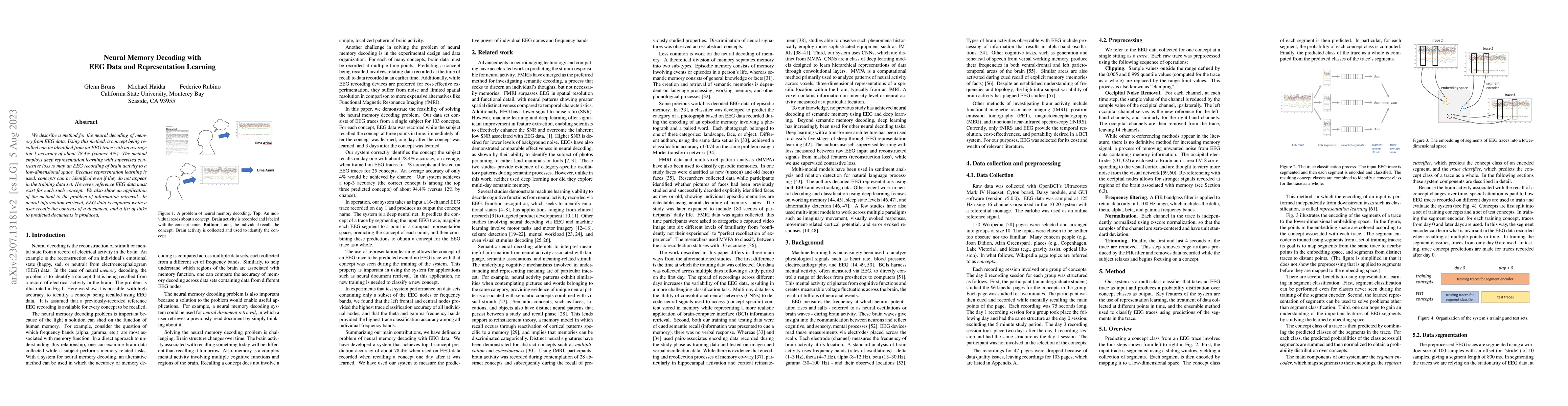 Thumbnail for Neural Memory Decoding with EEG Data and Representation Learning