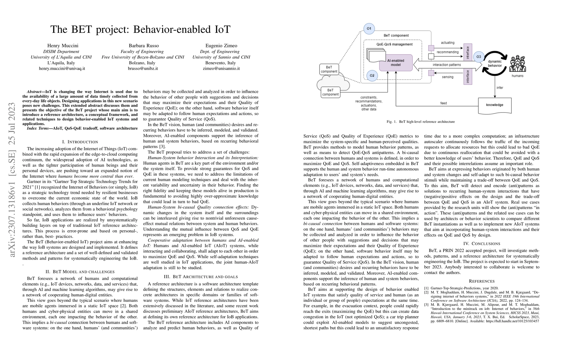 Thumbnail for The BET project: Behavior-enabled IoT