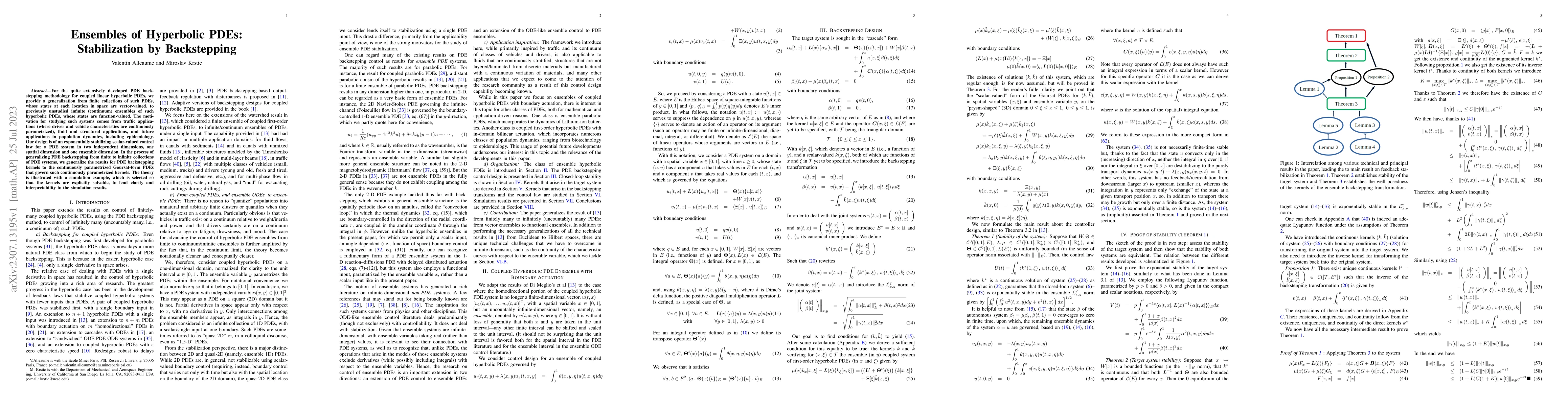 Thumbnail for Ensembles of Hyperbolic PDEs: Stabilization by Backstepping