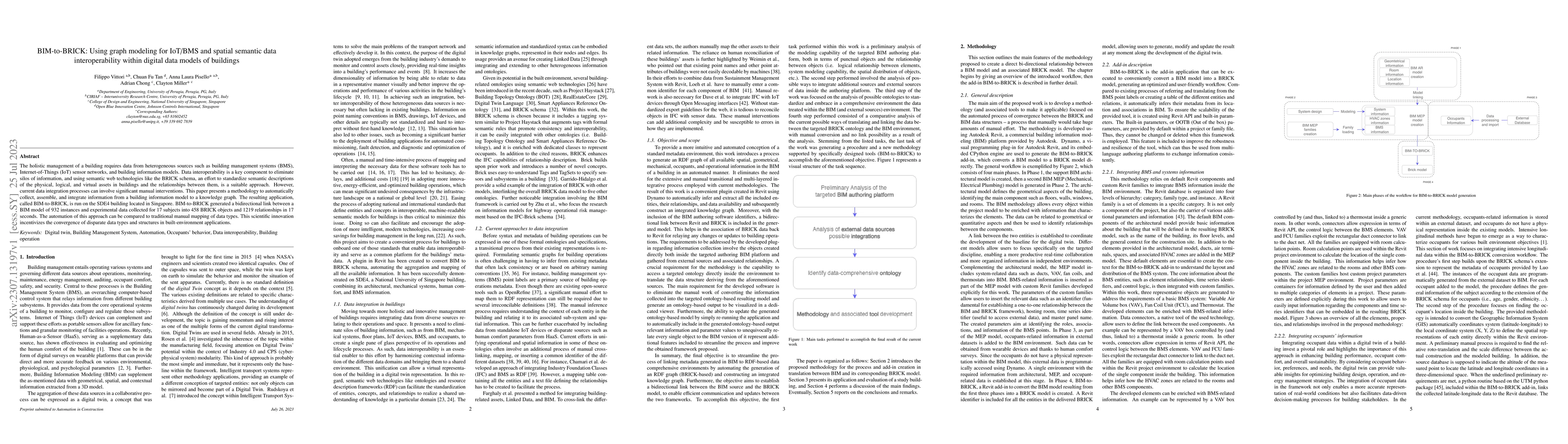 Thumbnail for BIM-to-BRICK: Using graph modeling for IoT/BMS and spatial semantic data
  interoperability within digital data models of buildings