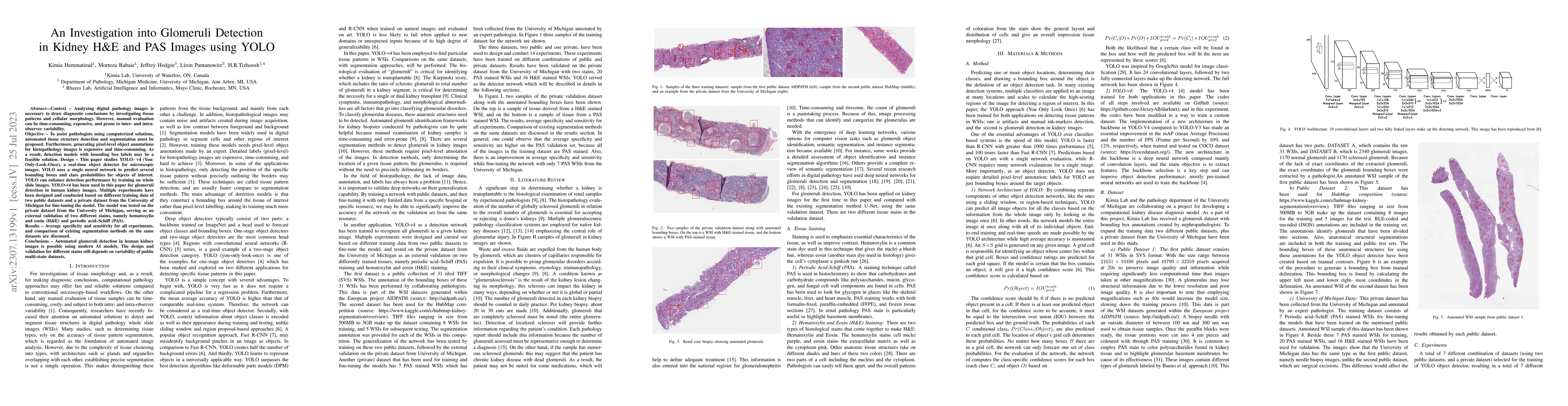 Thumbnail for An Investigation into Glomeruli Detection in Kidney H&E and PAS Images
  using YOLO