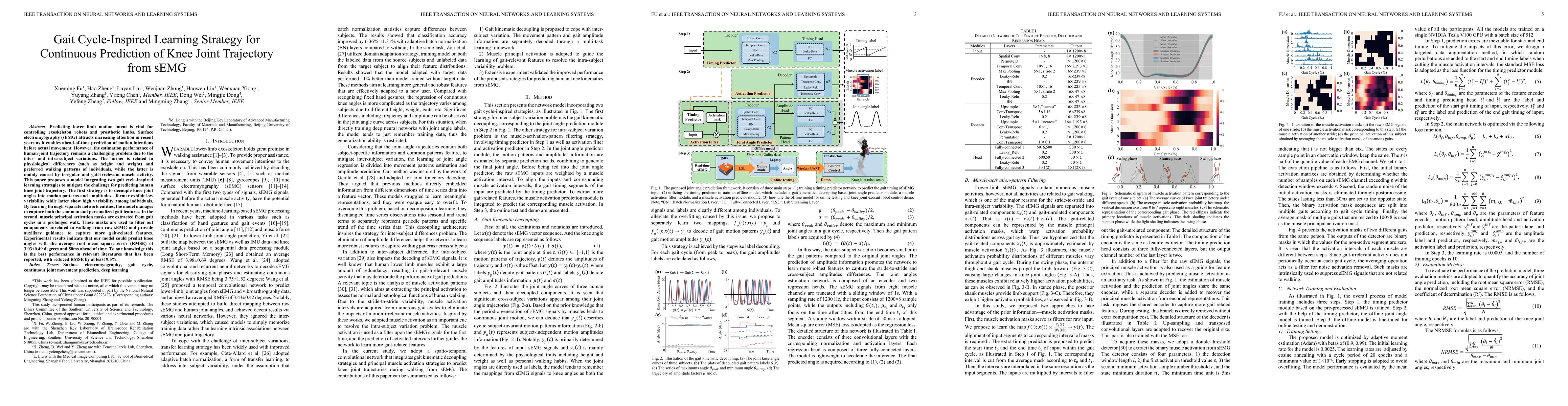 Thumbnail for Gait Cycle-Inspired Learning Strategy for Continuous Prediction of Knee
  Joint Trajectory from sEMG