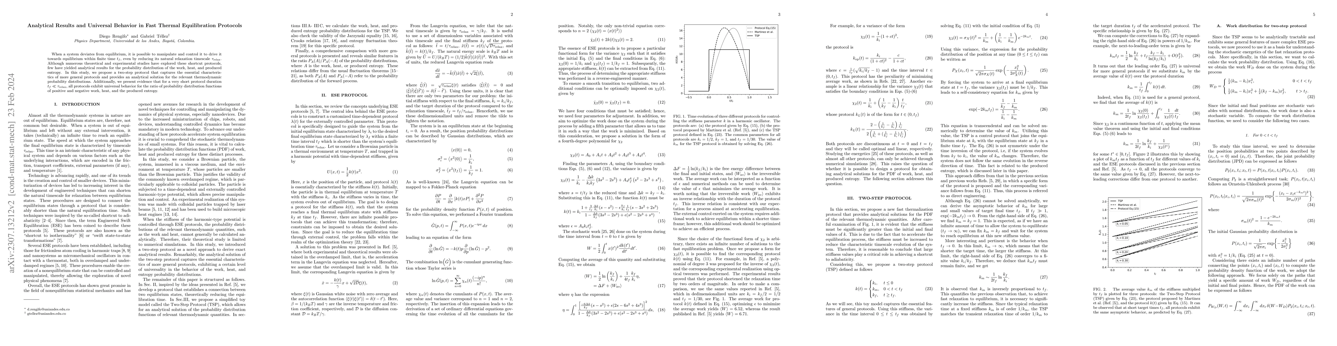 Thumbnail for Analytical Insights and Universal Behavior in Fast Thermal Equilibration
  Protocols