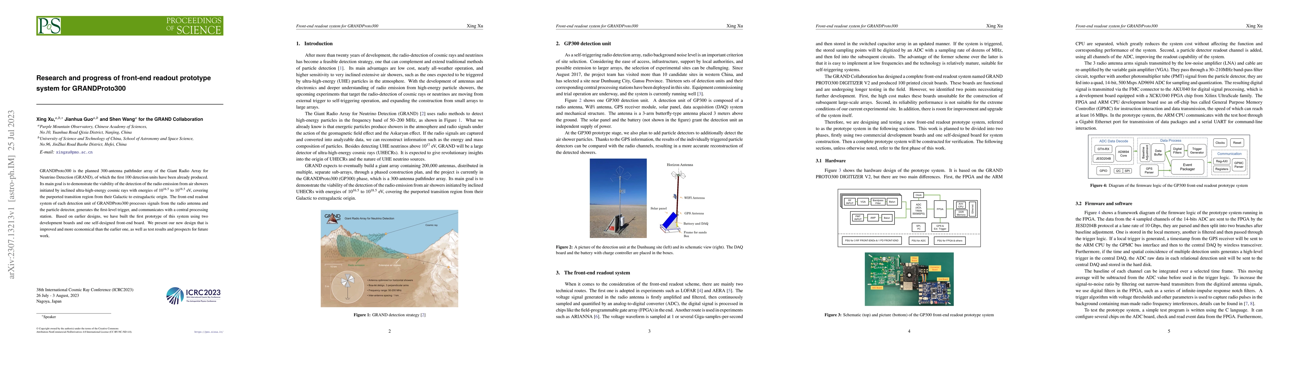 Thumbnail for Research and progress of front-end readout prototype system for
  GRANDProto300