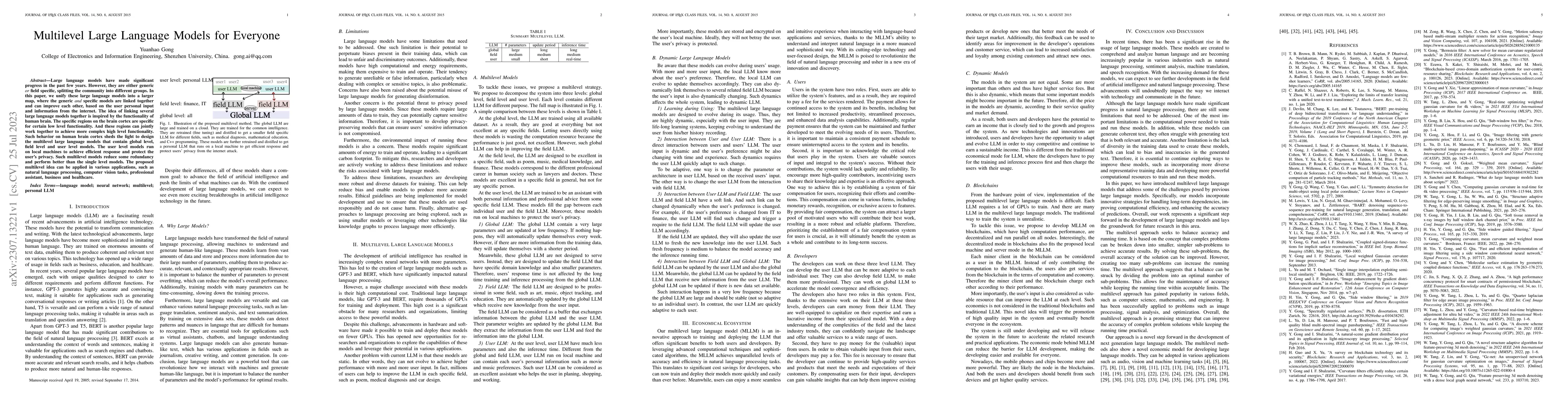 Thumbnail for Multilevel Large Language Models for Everyone