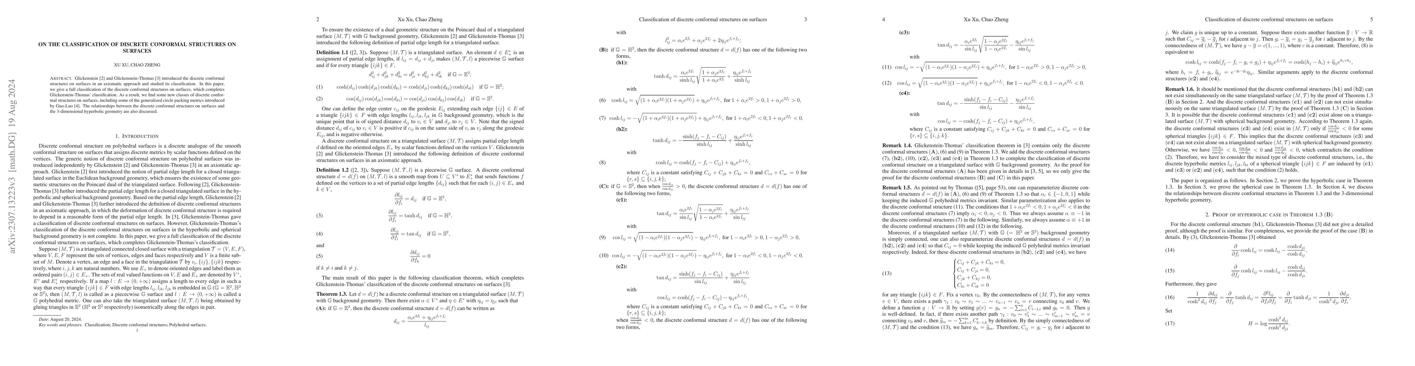 Thumbnail for On the classification of discrete conformal structures on surfaces