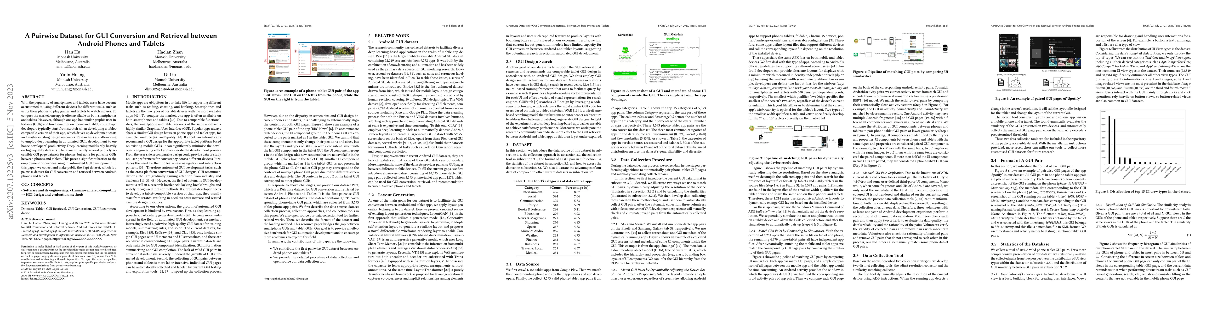 Thumbnail for A Pairwise Dataset for GUI Conversion and Retrieval between Android
  Phones and Tablets