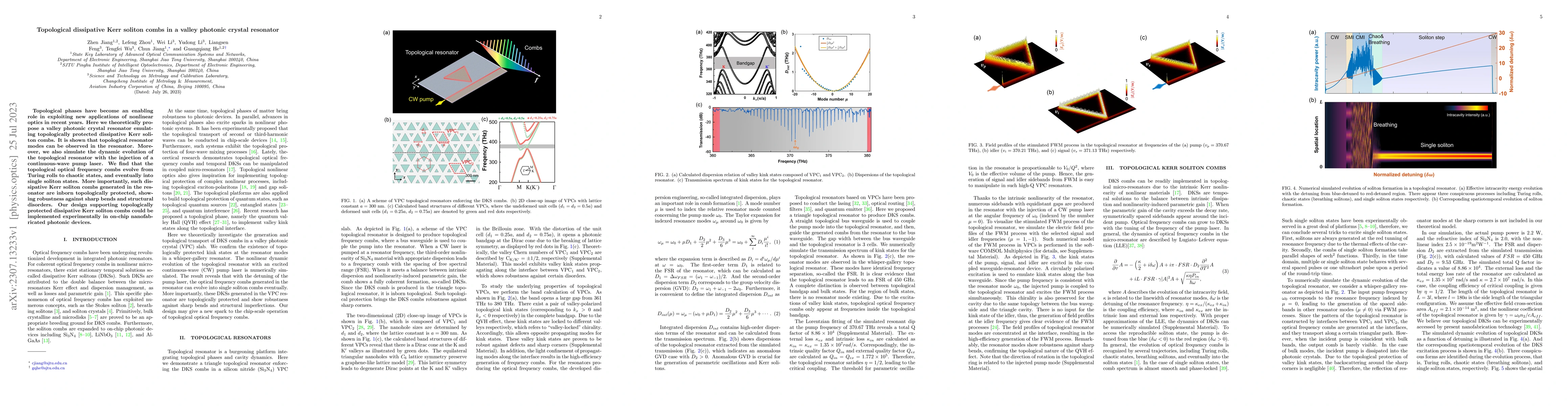 Thumbnail for Topological dissipative Kerr soliton combs in a valley photonic crystal
  resonator