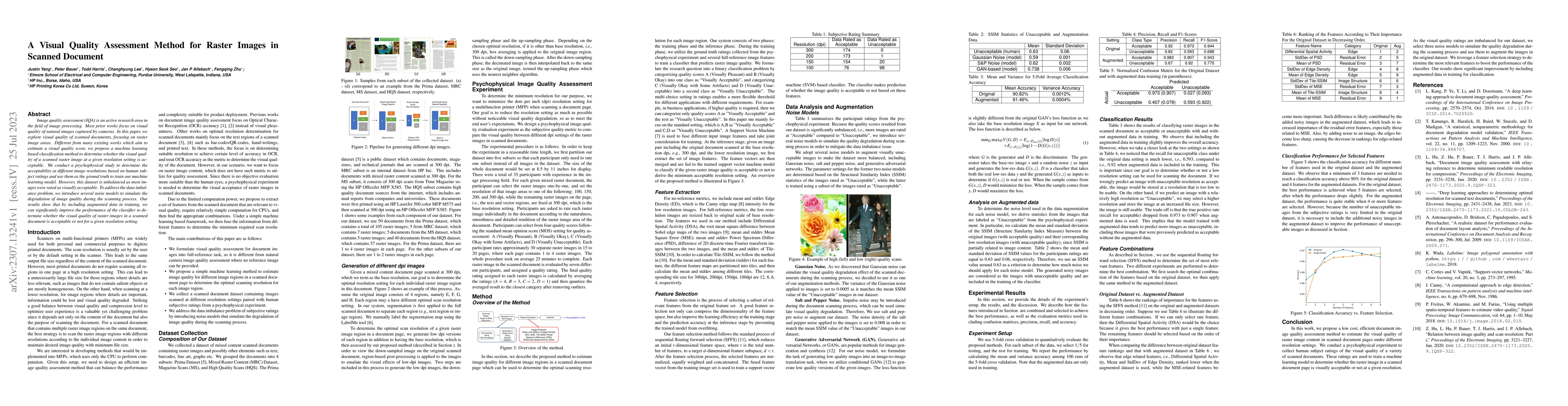 Thumbnail for A Visual Quality Assessment Method for Raster Images in Scanned Document