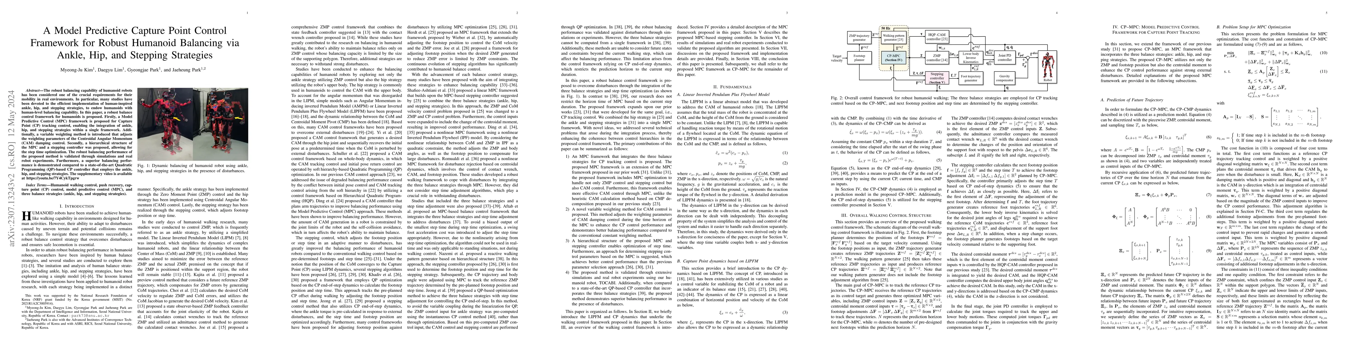 Thumbnail for A Model Predictive Capture Point Control Framework for Robust Humanoid
  Balancing via Ankle, Hip, and Stepping Strategies