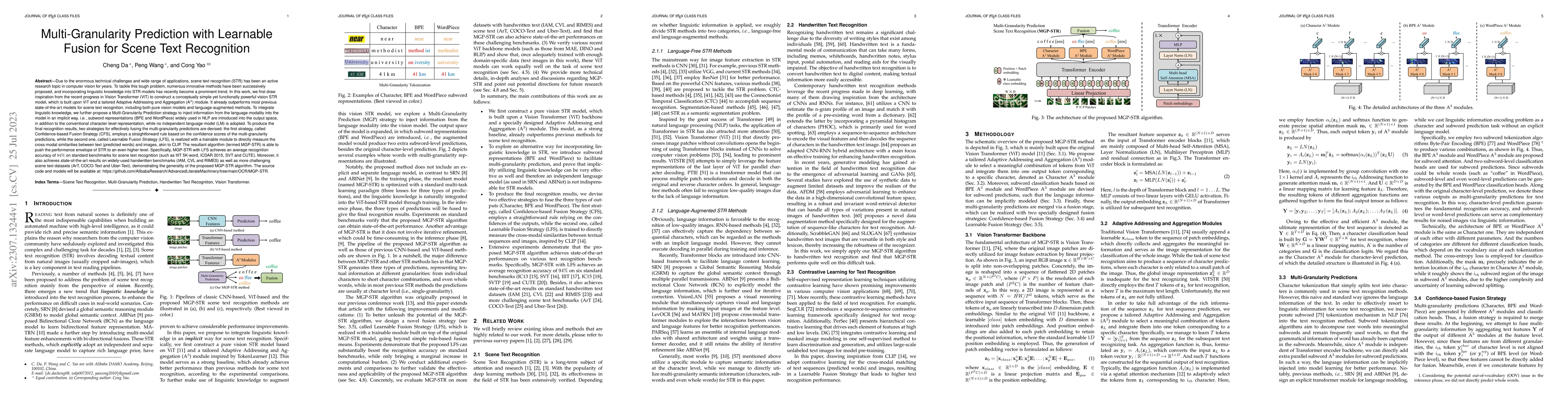 Thumbnail for Multi-Granularity Prediction with Learnable Fusion for Scene Text
  Recognition