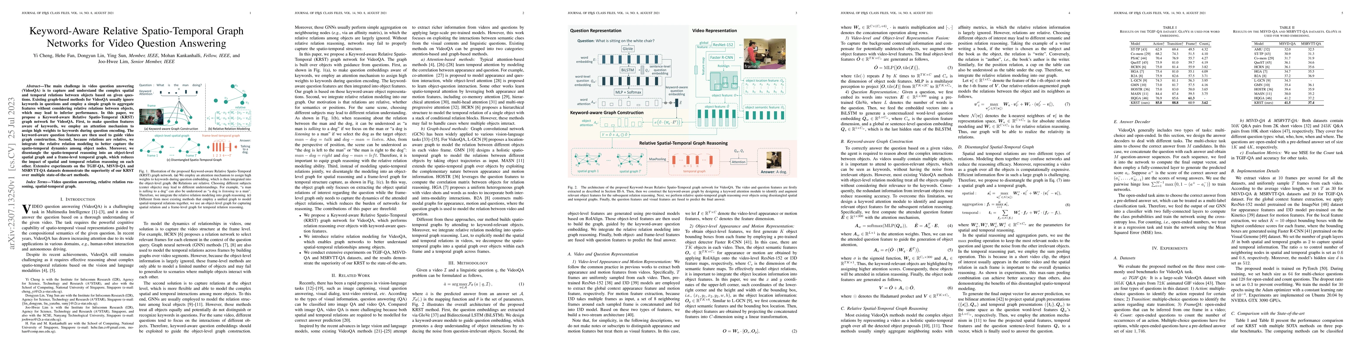 Thumbnail for Keyword-Aware Relative Spatio-Temporal Graph Networks for Video Question
  Answering
