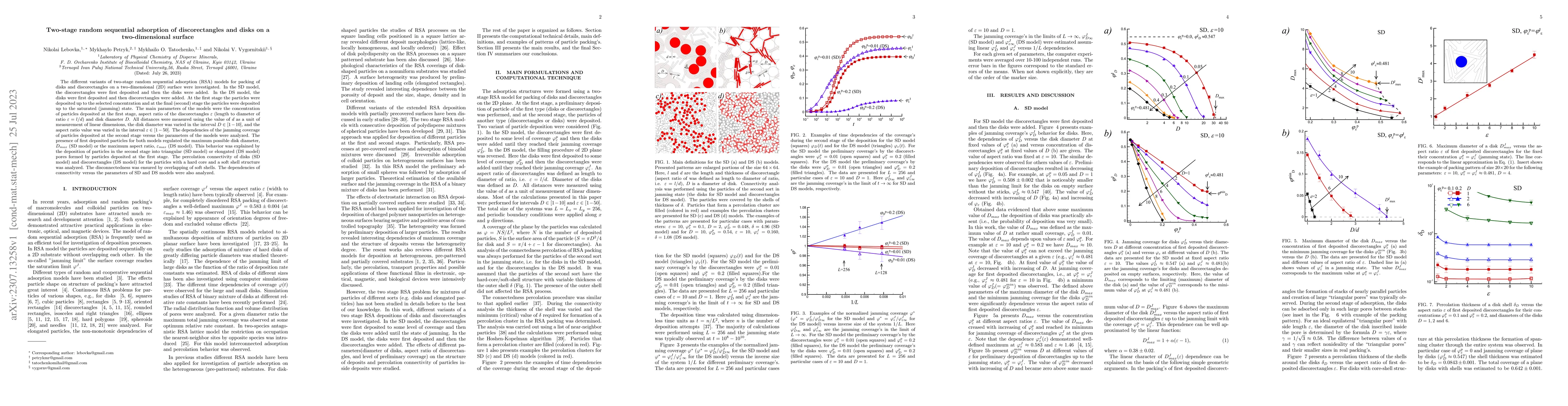 Thumbnail for Two-stage random sequential adsorption of discorectangles and disks on a
  two-dimensional surface