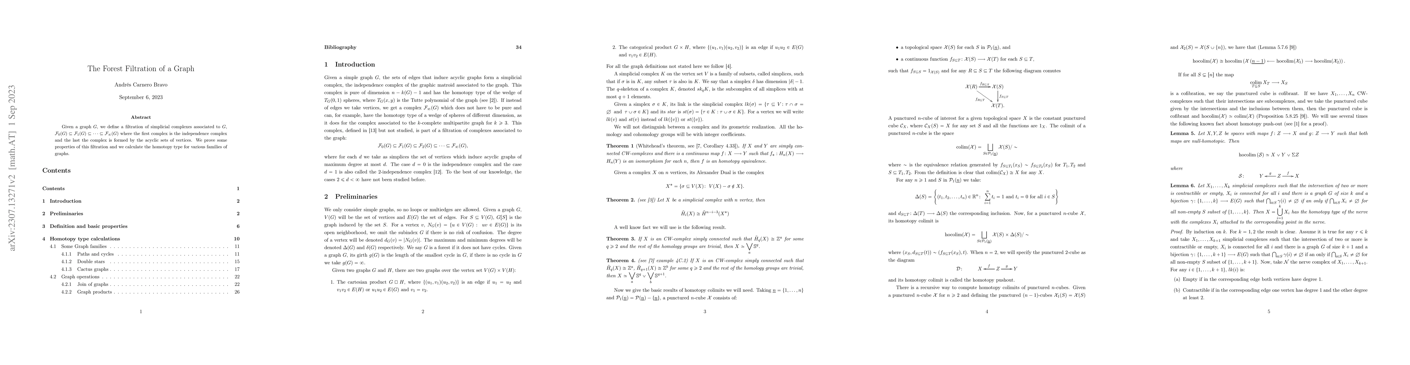 Thumbnail for The Forest Filtration of a Graph