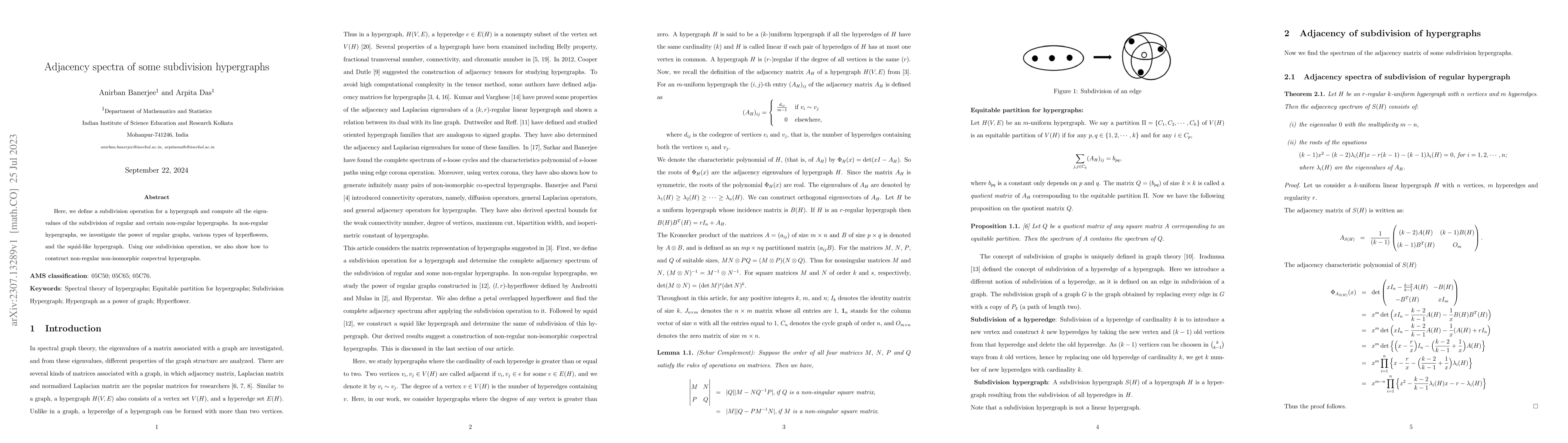 Thumbnail for Adjacency spectra of some subdivision hypergraphs