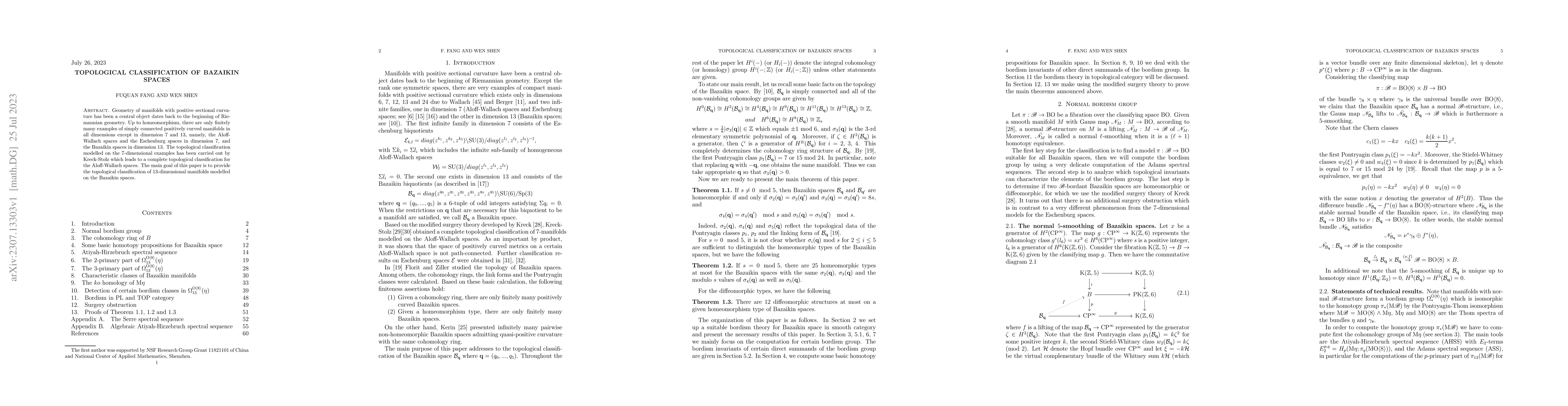 Thumbnail for Topological classification of Bazaikin spaces