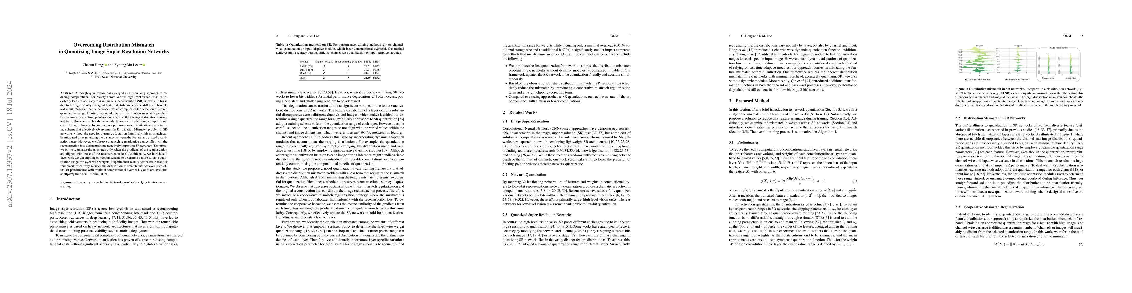 Thumbnail for Overcoming Distribution Mismatch in Quantizing Image Super-Resolution
  Networks