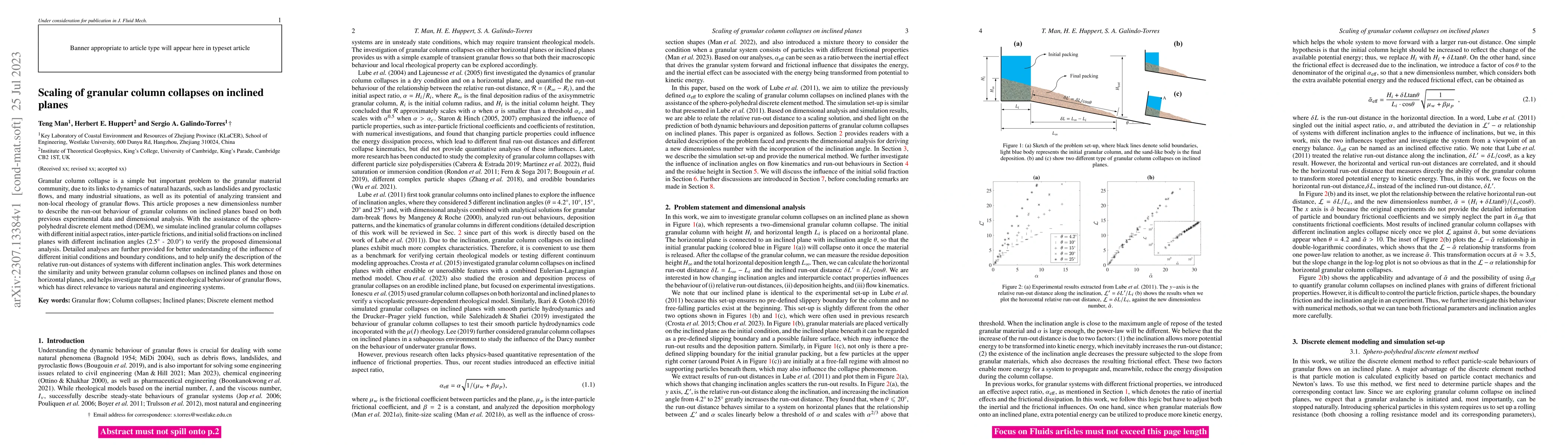 Thumbnail for Scaling of granular column collapses on inclined planes