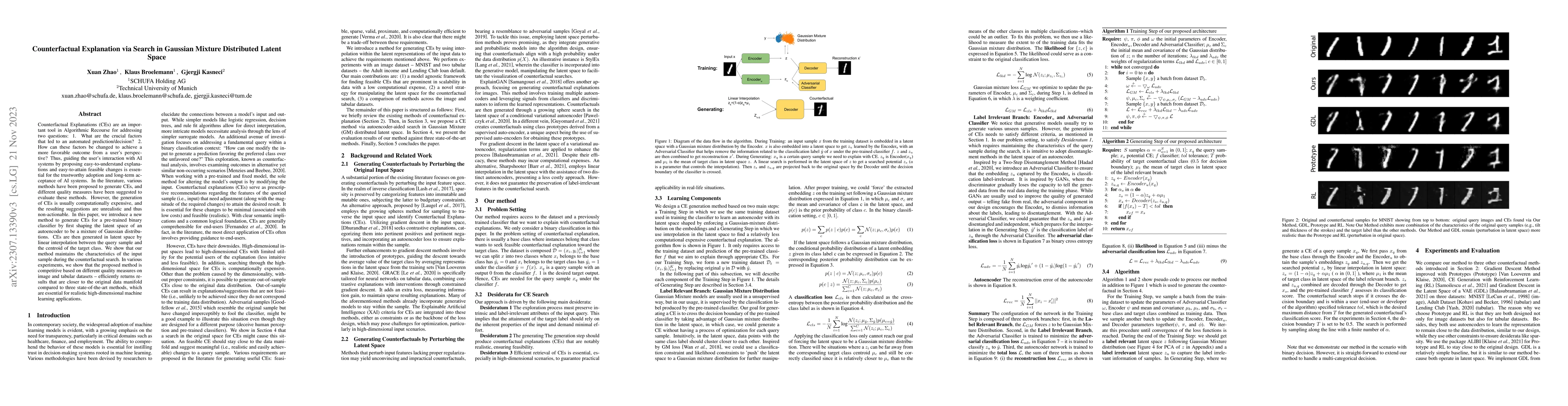 Thumbnail for Counterfactual Explanation via Search in Gaussian Mixture Distributed
  Latent Space