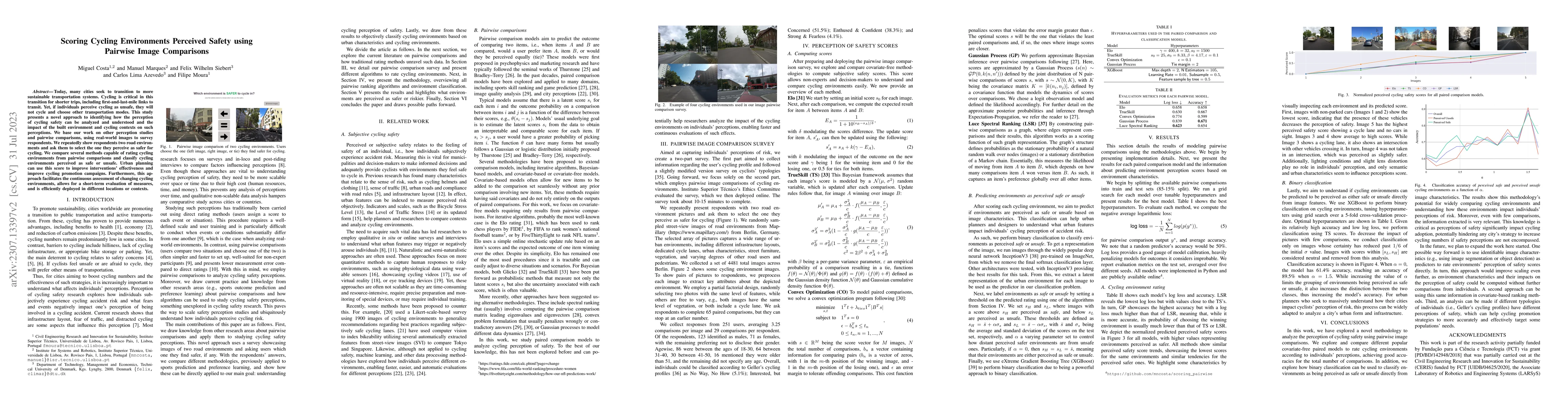 Thumbnail for Scoring Cycling Environments Perceived Safety using Pairwise Image
  Comparisons