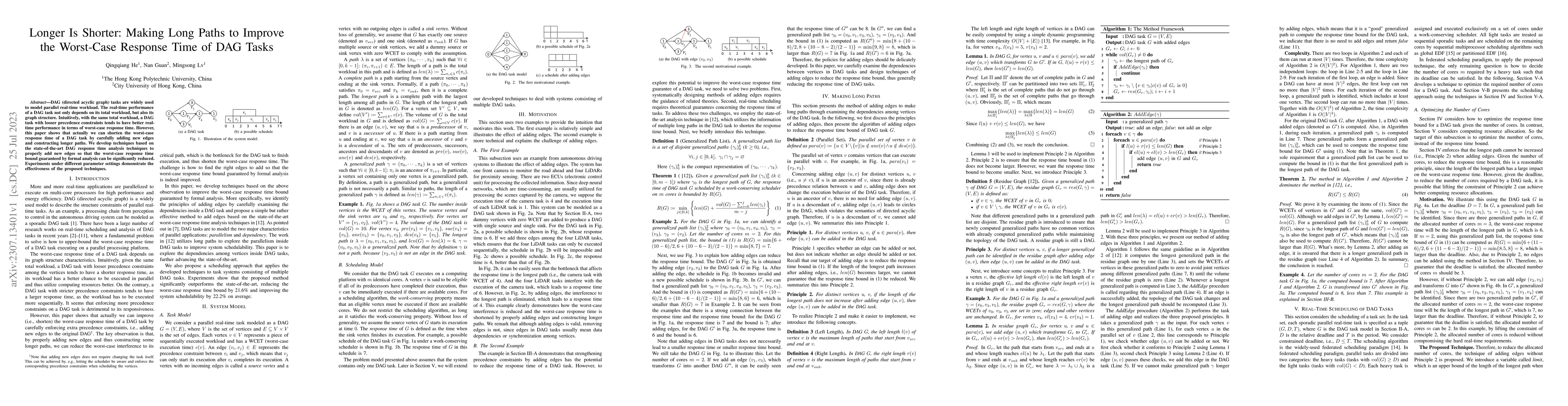 Thumbnail for Longer Is Shorter: Making Long Paths to Improve the Worst-Case Response
  Time of DAG Tasks
