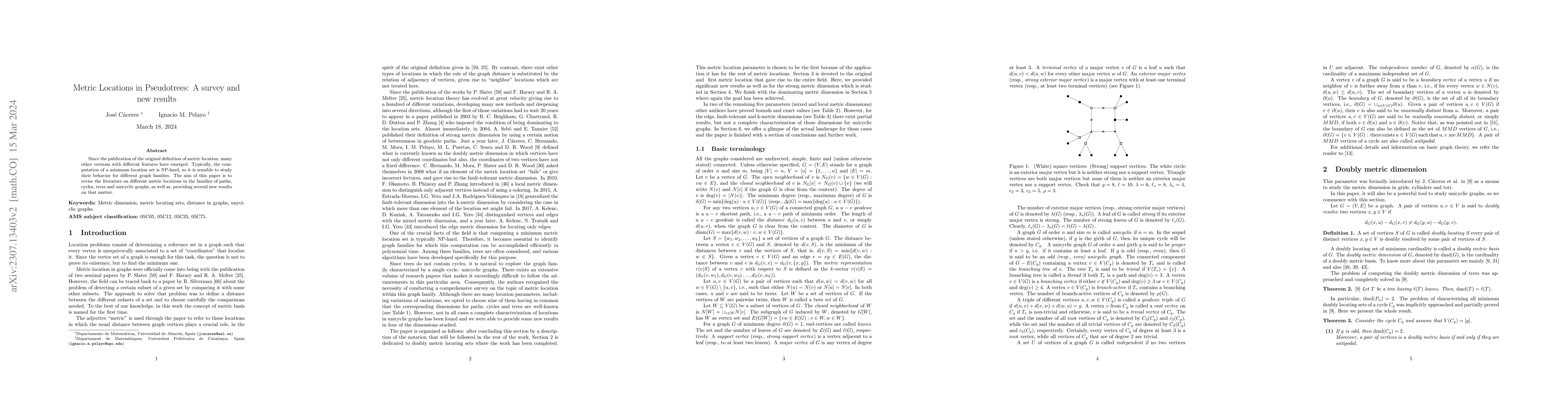 Thumbnail for Metric Location in Pseudotrees: A survey and new results