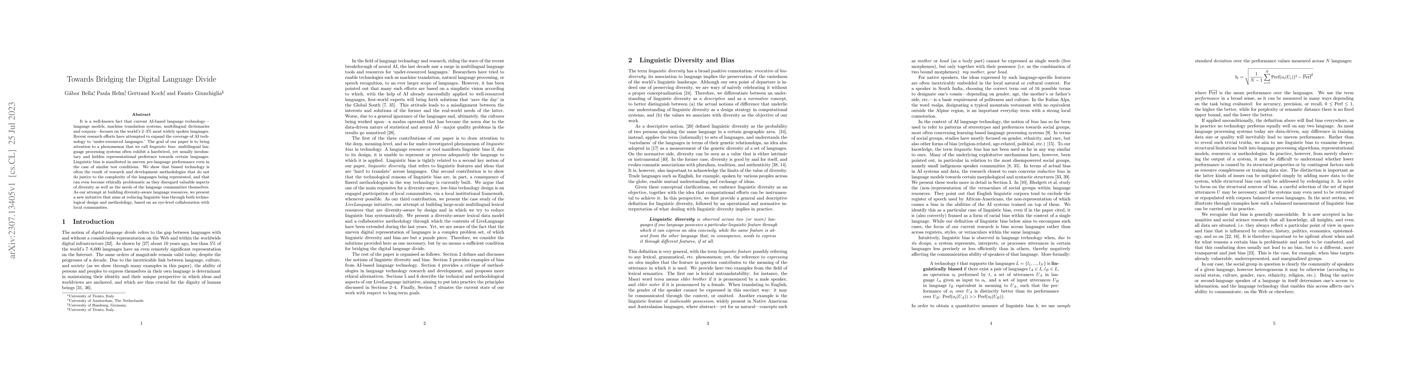 Thumbnail for Towards Bridging the Digital Language Divide