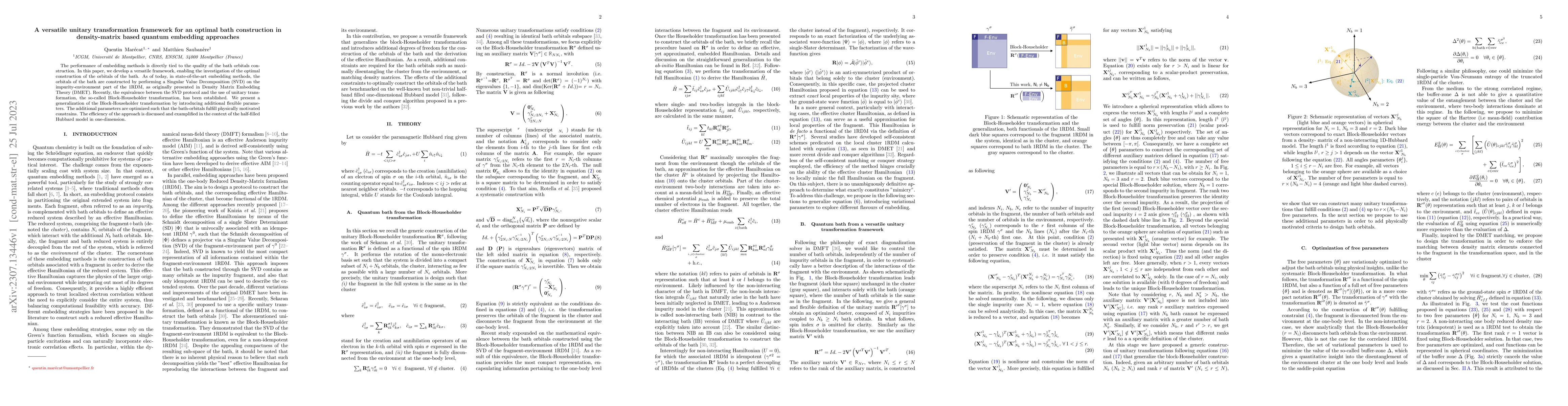 Thumbnail for A versatile unitary transformation framework for an optimal bath
  construction in density-matrix based quantum embedding approaches