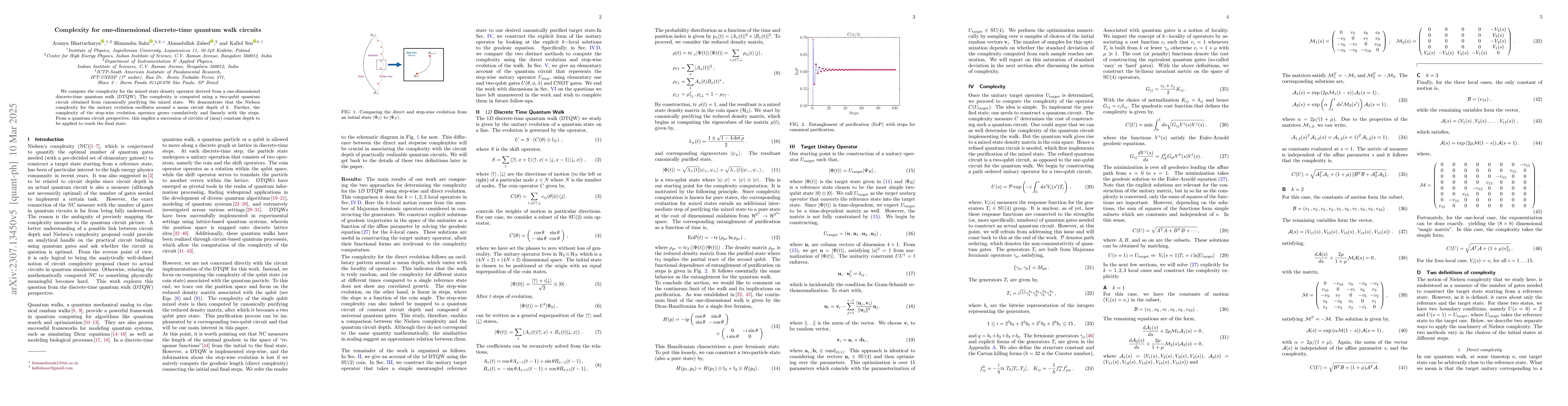 Thumbnail for Complexity for one-dimensional discrete time quantum walk circuits