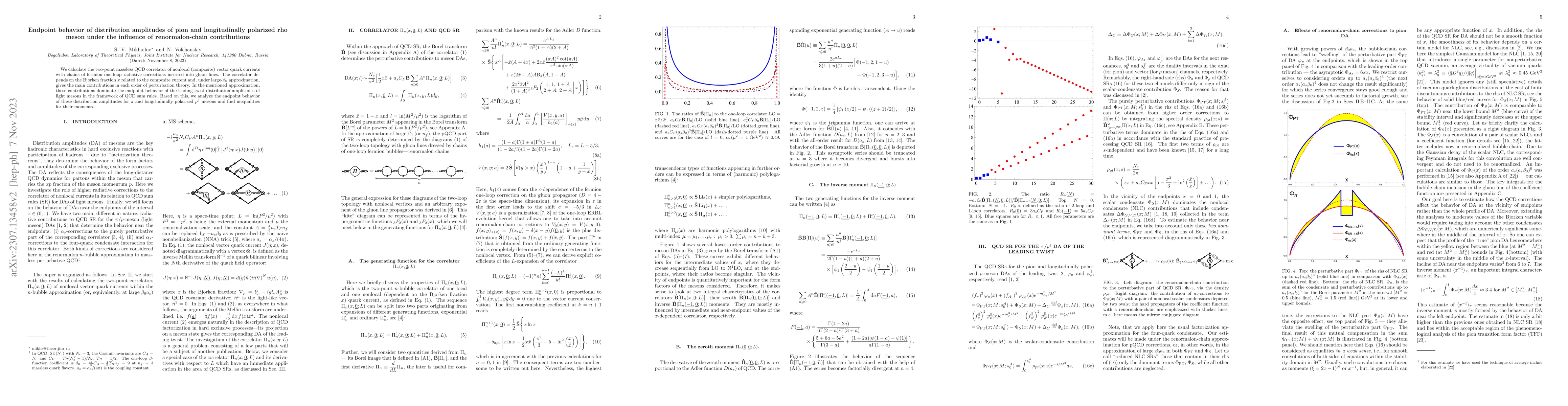 Thumbnail for Endpoint behavior of distribution amplitudes of pion and longitudinally
  polarized rho meson under the influence of renormalon-chain contributions
