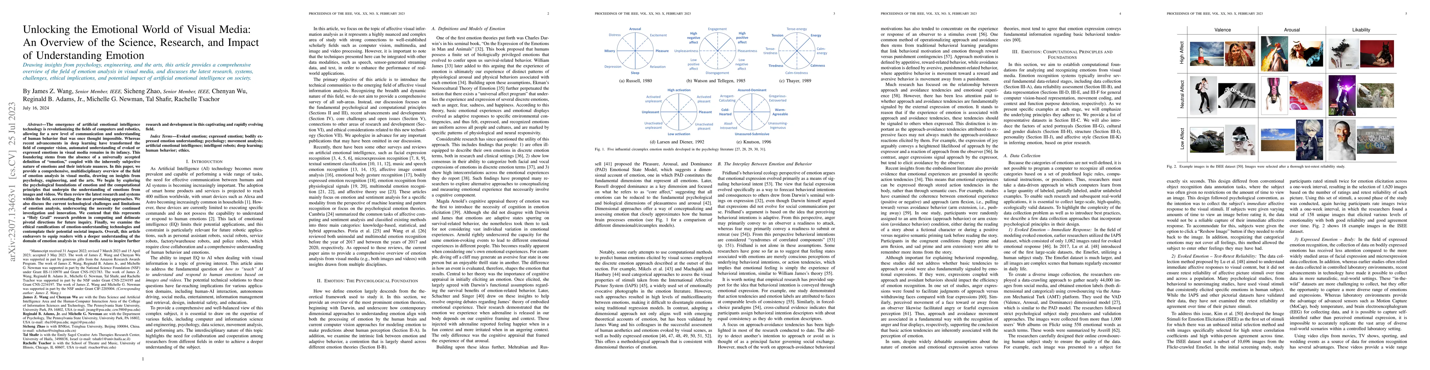 Thumbnail for Unlocking the Emotional World of Visual Media: An Overview of the
  Science, Research, and Impact of Understanding Emotion
