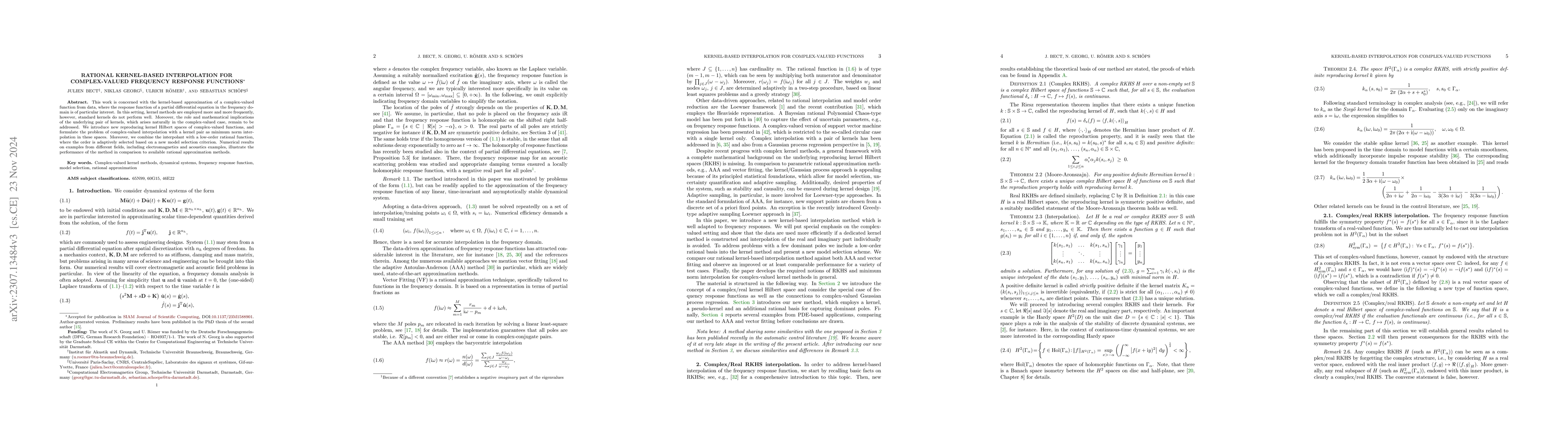 Thumbnail for Rational kernel-based interpolation for complex-valued frequency
  response functions
