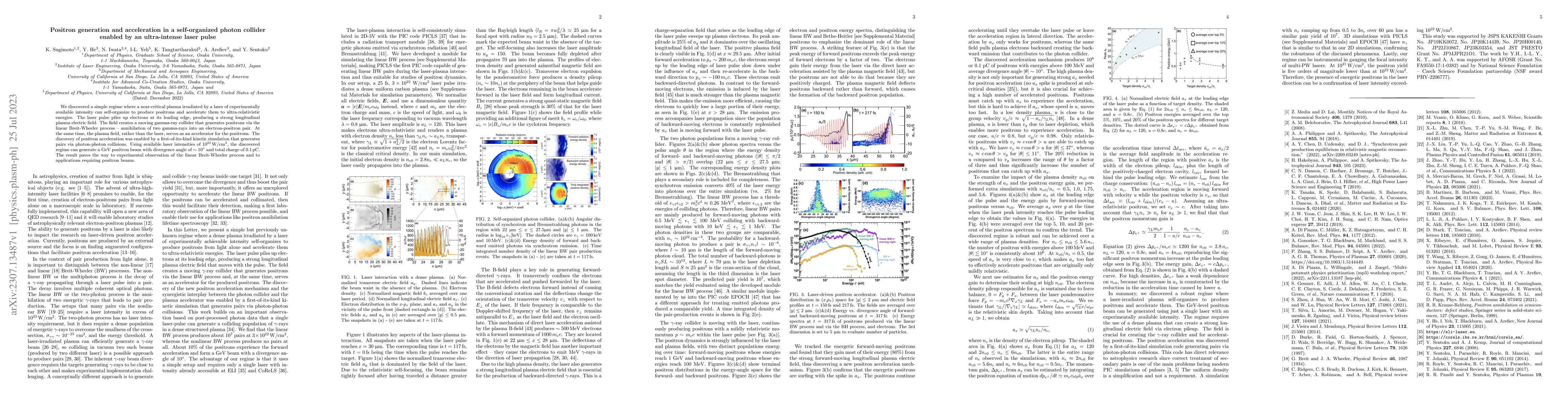 Thumbnail for Positron generation and acceleration in a self-organized photon collider
  enabled by an ultra-intense laser pulse