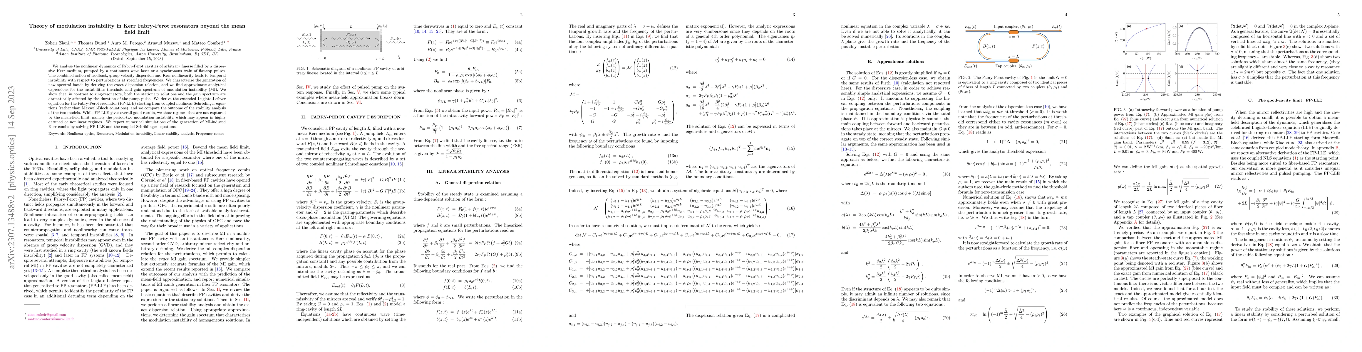 Thumbnail for Theory of modulation instability in Kerr Fabry-Perot resonators beyond
  the mean field limit